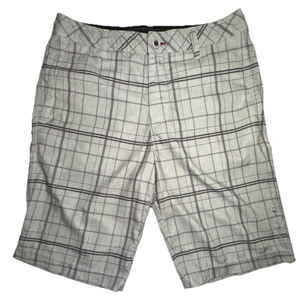 O'Neill Men's Hybrid Shorts Size 30 Gray Plaid Board Shorts Surf Beach Skate‎